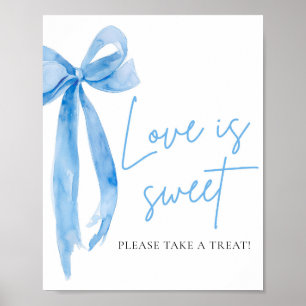 Poster Letreiro de Favor de Arco Azul Desbotado Amor é um