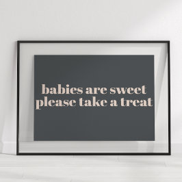 Poster Letreiro de Favor para Chá de Bebê com Tipografia 