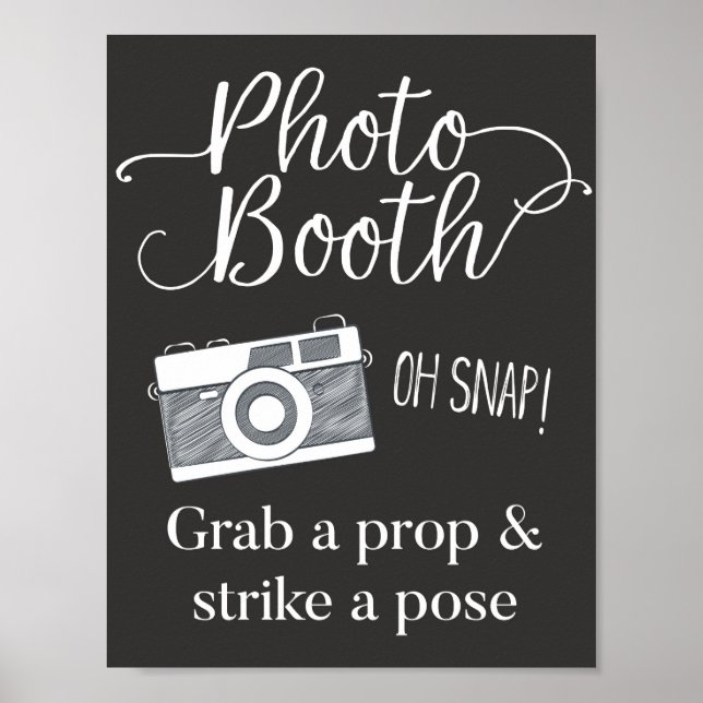 Poster Letreiro de Fotocabine, Pegue um Adereço e Faça um (Frente)