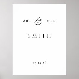 Poster letreiro de fundo de casamento personalizado