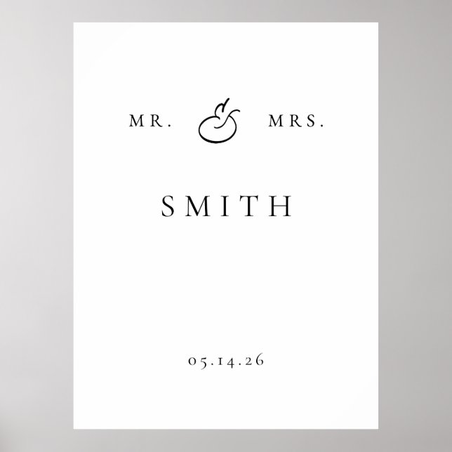 Poster letreiro de fundo de casamento personalizado (Frente)
