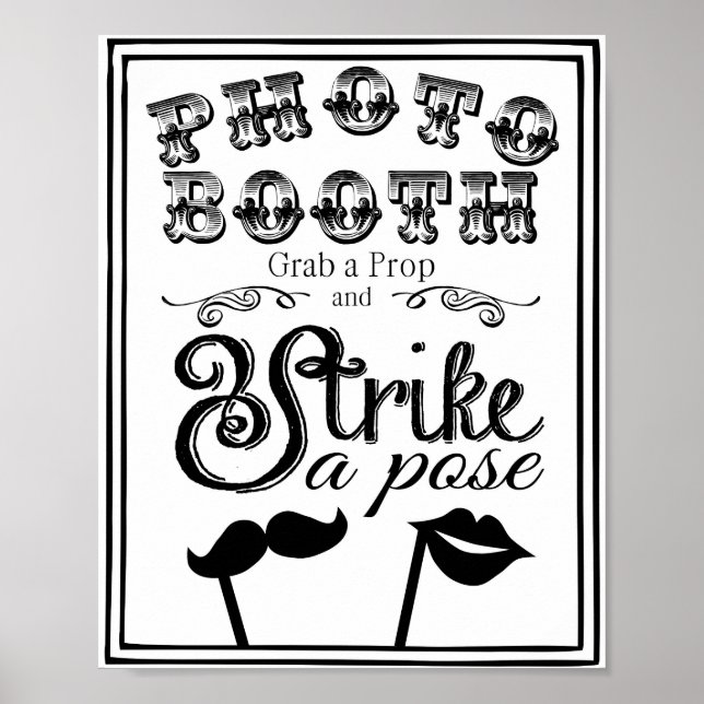 Póster letreiro de livro de visitas de CABINE DE FOTOS pa (Frente)