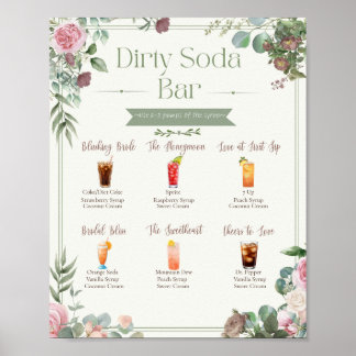 Poster Letreiro de Menu de Barra de Soda Suja Editável