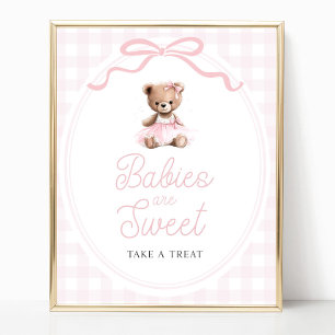 Poster Letreiro de Mesa de Doces para Chá de Bebê Urso Te