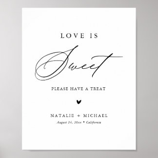 Poster Letreiro de Mesa de Sobremesa Doce de Amor Caligrá