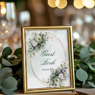 Poster Letreiro de Mesa Livro de Visitas Botânico Verde D