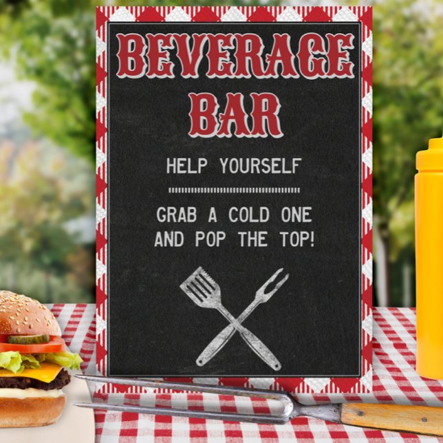 Poster Letreiro de mesa para bar de bebidas de aniversári (Criador carregado)