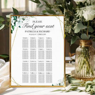 Poster Letreiro de Plano de Assentos de Casamento Geometr