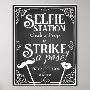 Póster Letreiro de quadro-negro para cabine de selfies de