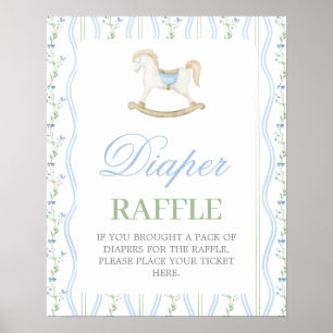 Poster letreiro de rifa de fraldas para baby shower de me