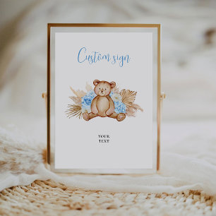 Poster Letreiro Personalizado de Urso de Pelúcia