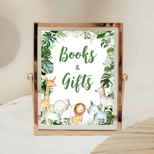 Poster Letrero de Libros y Regalos para Fiesta de Bebé Sa