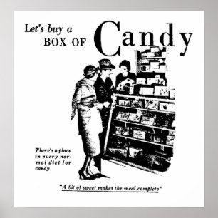 Póster Let's Buy A Box of Candy Print