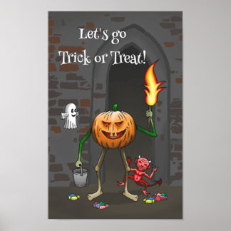Poster Let's go Trick or Treat with the Pumpkin