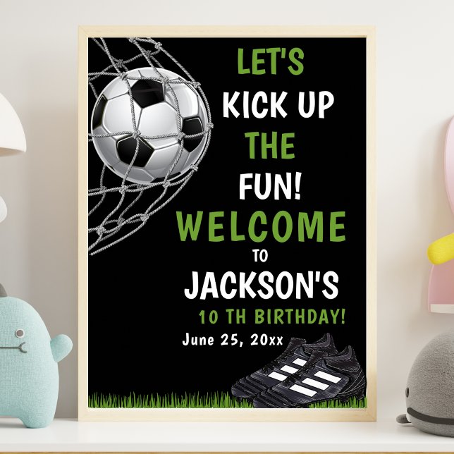 Poster Let's Kick up the fun!, Funny Soccer Birthday (Criador carregado)