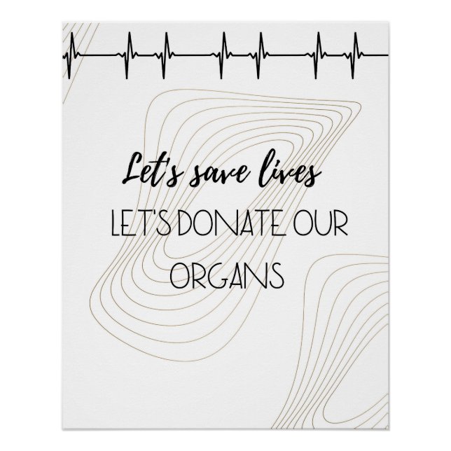 Póster Let's Save Lives – Organ Donation Awareness ECG Gr (Frente)