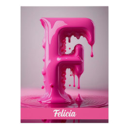 Póster Letter F, Monogram F - Customizable Name Poster