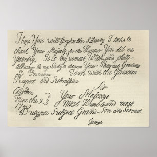 Poster Letter from George III to his grandfather the