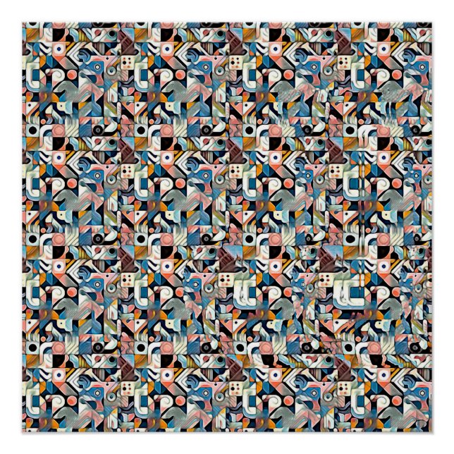 Póster LETTER J STEREOGRAM 20"x20", Semi-Gloss, No Frame (Frente)