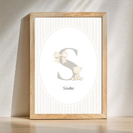 Poster Letter R Nursery Wall Art - Custom Baby Name Print