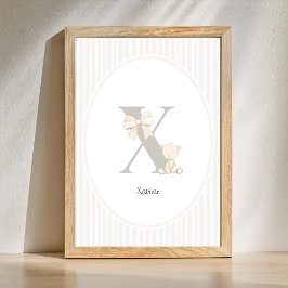 Poster Letter X Nursery Wall Art - Custom Baby Name Print