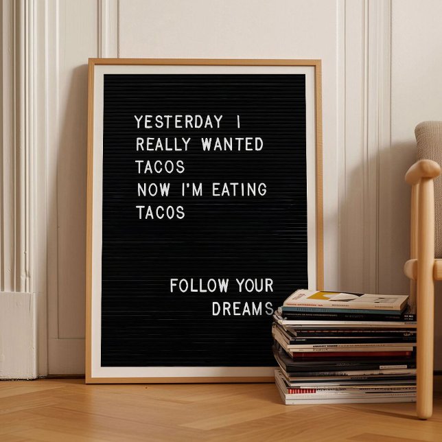 Poster Letterboard Print Taco Print Funny Kitchen Print  (Criador carregado)