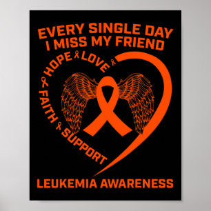 Poster Leucemia Cardíaca Laranja Sensibilização Na Memóri
