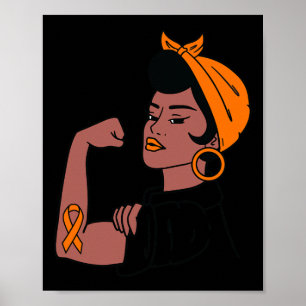 Poster Leucemia Consciência Mês dos Guerreiros Laranja da