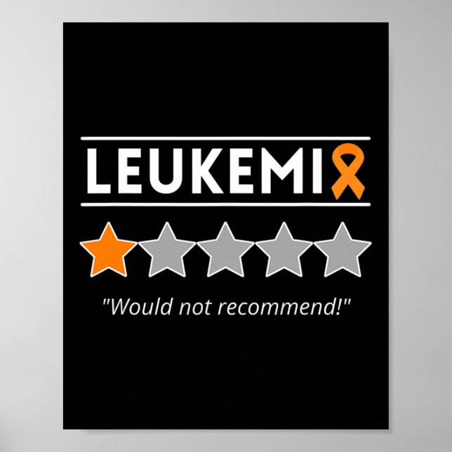 Poster Leucemia Não Recomendaria - Mês De Consciência (Frente)