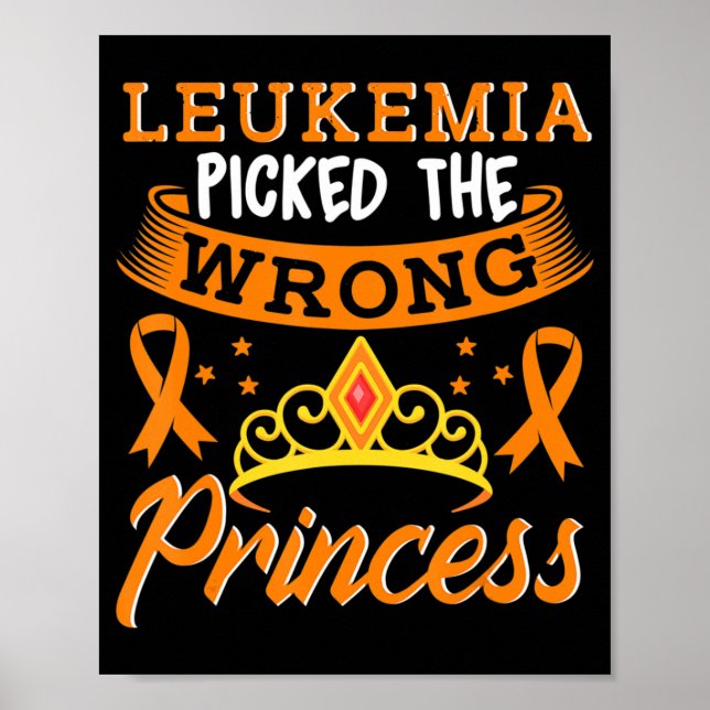 Poster Leucemia Pegou O Cancer Errado Da Princesa Awarene (Frente)