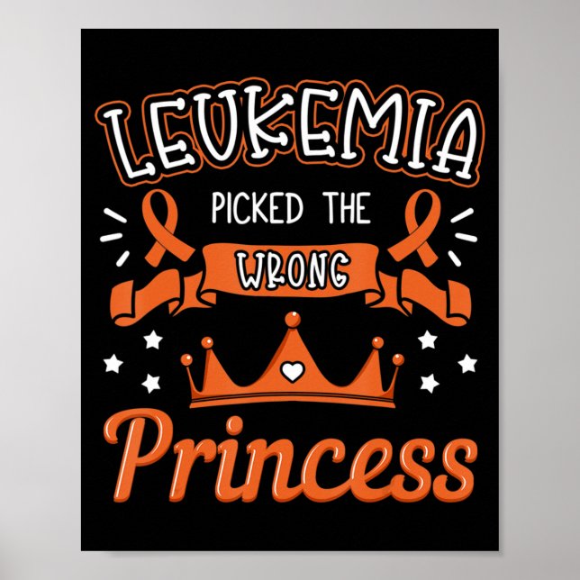 Poster Leucemia Pegou O Cancer Errado Da Princesa Awarene (Frente)