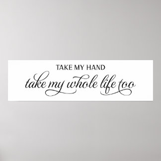 Poster Leva A Mão Ao Meu Sinal De Casamento De Vida