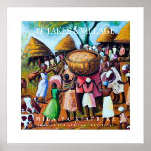 Poster Leva uma aldeia - Quadro do Patrimônio Africano Tr