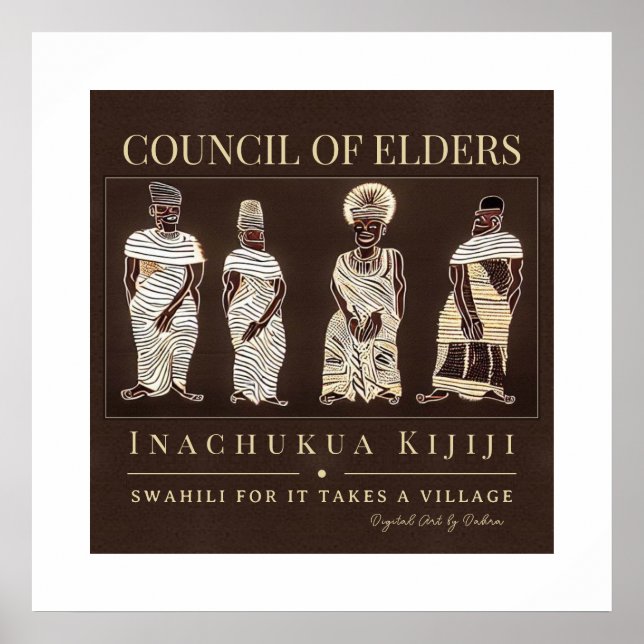 Poster Leva uma aldeia - Quadro do Patrimônio Africano Tr (Frente)