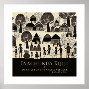 Poster Leva uma aldeia - Quadro do Patrimônio Africano Tr