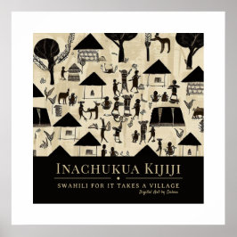 Poster Leva uma aldeia - Quadro do Patrimônio Africano Tr