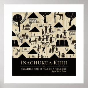 Poster Leva uma aldeia - Quadro do Patrimônio Africano Tr