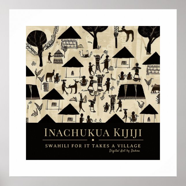 Poster Leva uma aldeia - Quadro do Patrimônio Africano Tr (Frente)