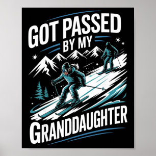 Poster Levado de Pé pela Minha Netinha Esquiando Família 