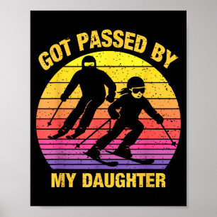 Poster Levado Pelo Pé pela Minha Filha Família de Esqui D
