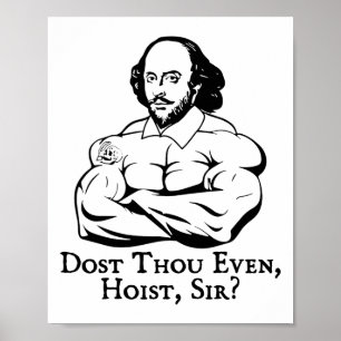 Poster Levanta Mesmo Sir Hoist Engraçado Exercício na Aca