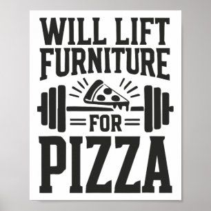 Poster Levanta Mobiliário Para Pizza Funny Bodybuilding G