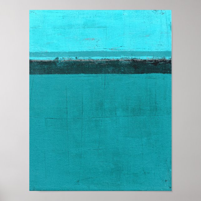 Póster 'Levantado', Teal Abstrato Art (Frente)