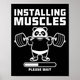 Poster Levantamento de Peso Instalando Muscle Workout Gym