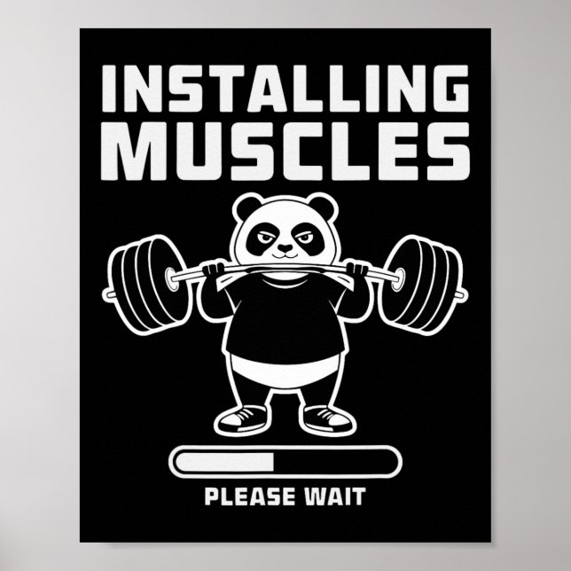 Poster Levantamento de Peso Instalando Muscle Workout Gym (Frente)