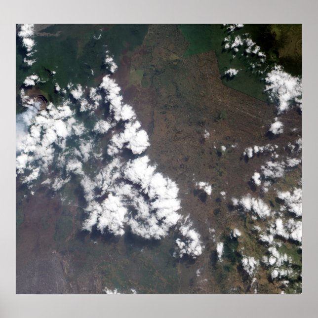 Póster Levantamento de plumas do vulcão Nyiragongo na RDC (Frente)