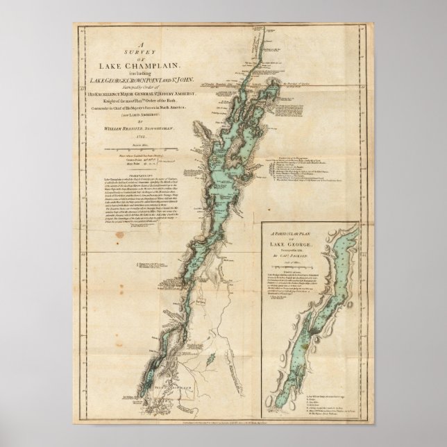 Póster Levantamento do lago Champlain (Frente)