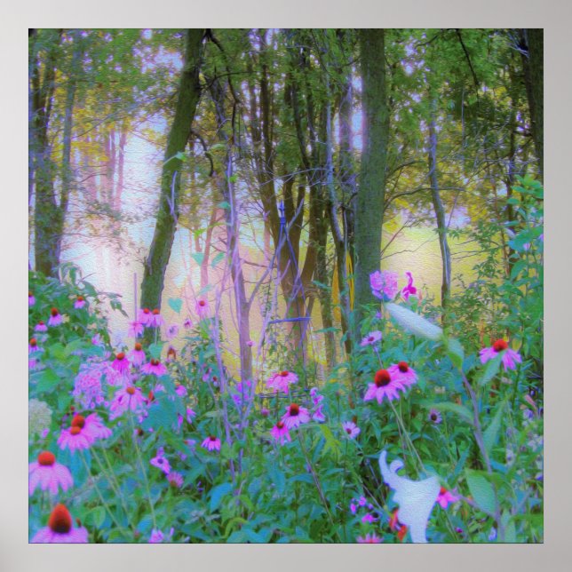 Poster Levantamento do Sol Brilhante com Confluentes Rosa (Frente)