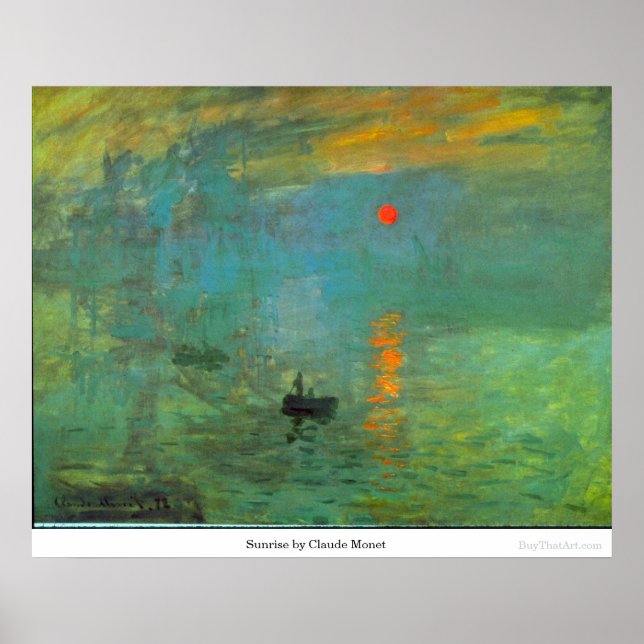 Poster Levantamento do sol por Claude Monet (Frente)