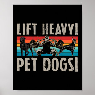 Poster Levantamento Retro Pesado Cães de Estimação Muscul